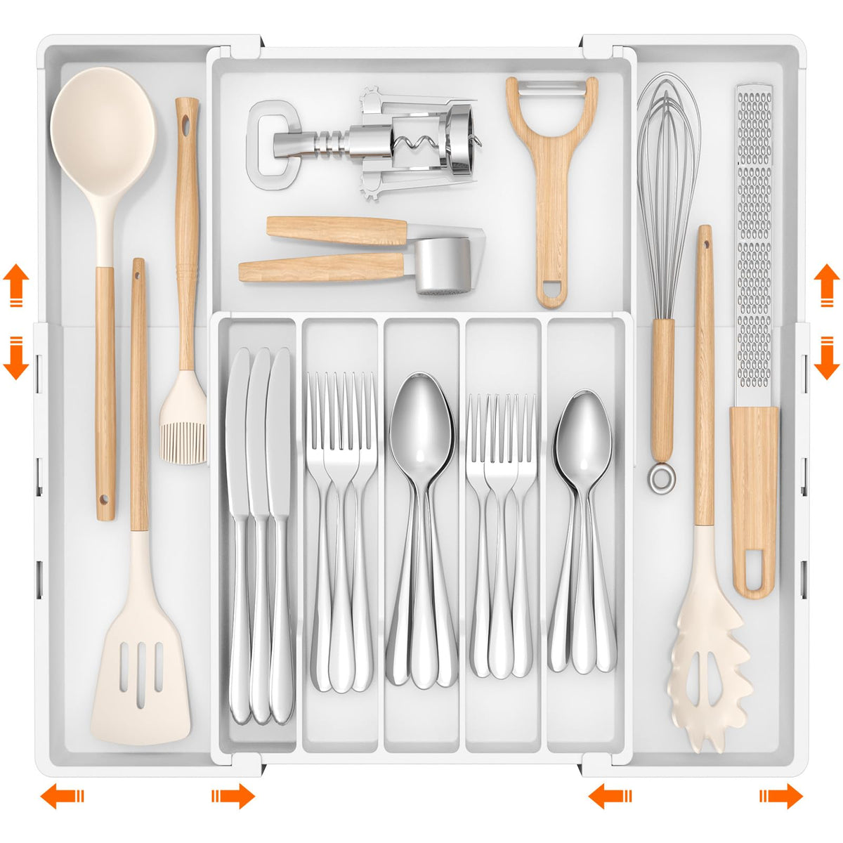 Lifewit Expandable Silverware Drawer Organizer, Utensil Tray for Kitchen