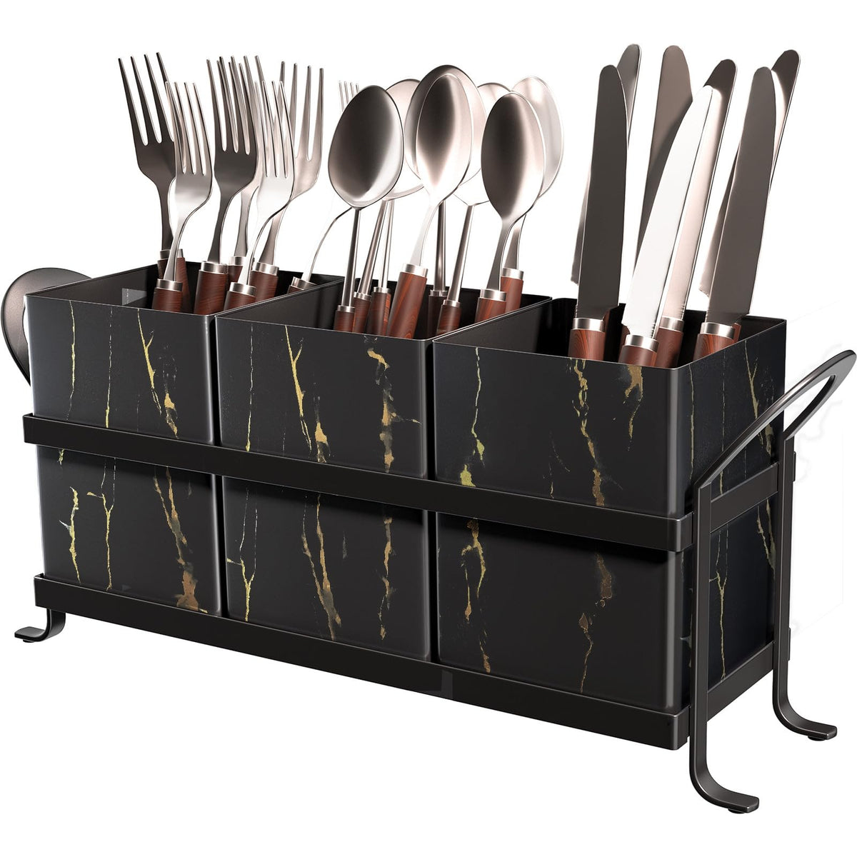 White Kitchen Utensil Holder - Chic Silverware Holder for Party, Compact and Versatile Utensil Caddy, Ideal for Countertop and Party Use