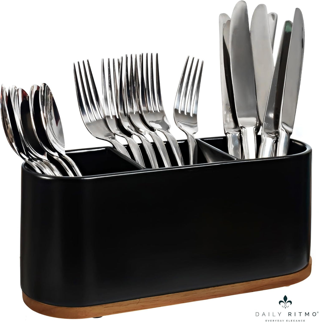 DAILY RITMO® White Countertop Silverware Holder