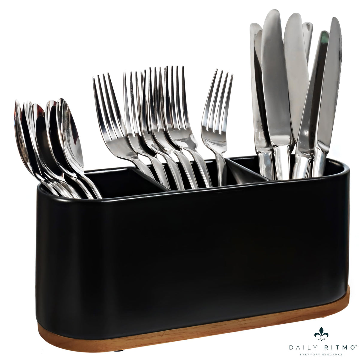 DAILY RITMO® White Countertop Silverware Holder