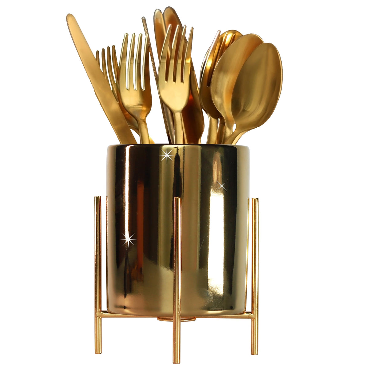 Silverware Holder,Kitchen Utensil Holder,Flatware Organizers With Metal Frame, Mesh Flatware Holder Organizer Perfect for Home, Kitchen, Countertop, Party, Camping, Outdoor and Restaurant