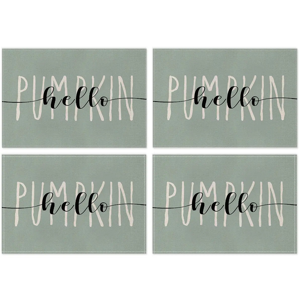Autumn Thanksgiving Harvest Maple Pumpkin Print Placemats, Heat Resistant, Minimalist Style, Ideal for Festive Dinners and Daily Use