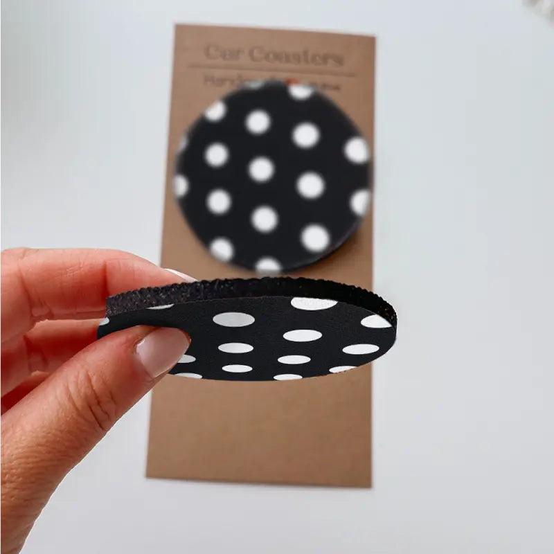 Polka Dot Desktop Coasters Set [2/4 Pcs], Absorbent Chloroprene Rubber, Mug Coasters, Cute Office Accessories, Fresh Girl Home Office Gear