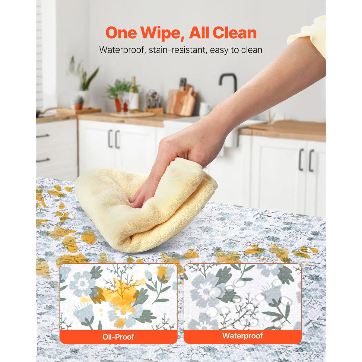 【Fallpicks】VEVOR Non-Adhesive Non-Slip Thick High-Density PVC Drawer & Shelf Liner, Waterproof Classic Food-Safe Flat Mat, Glass/Wood/Metal Ok, 23 FT for Kitchen Cabinets & Refrigerators (Flowers Design Coasters Alternative)