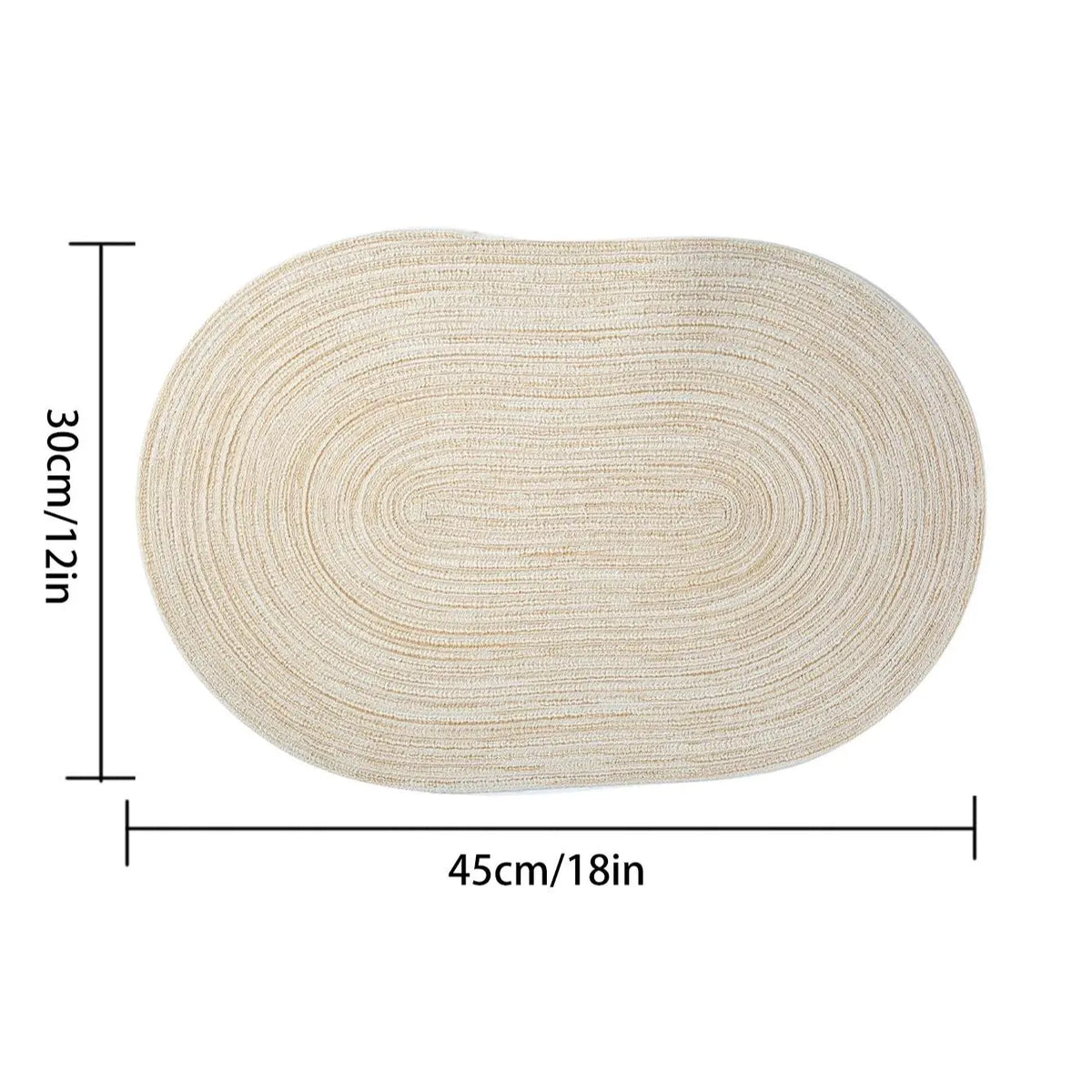 Oval Shaped Boho Style Kitchen Decorative Placemat, 4 Counts Washable Heat Resistant Placemat, Table Placemats for Home Kitchen Dining Room