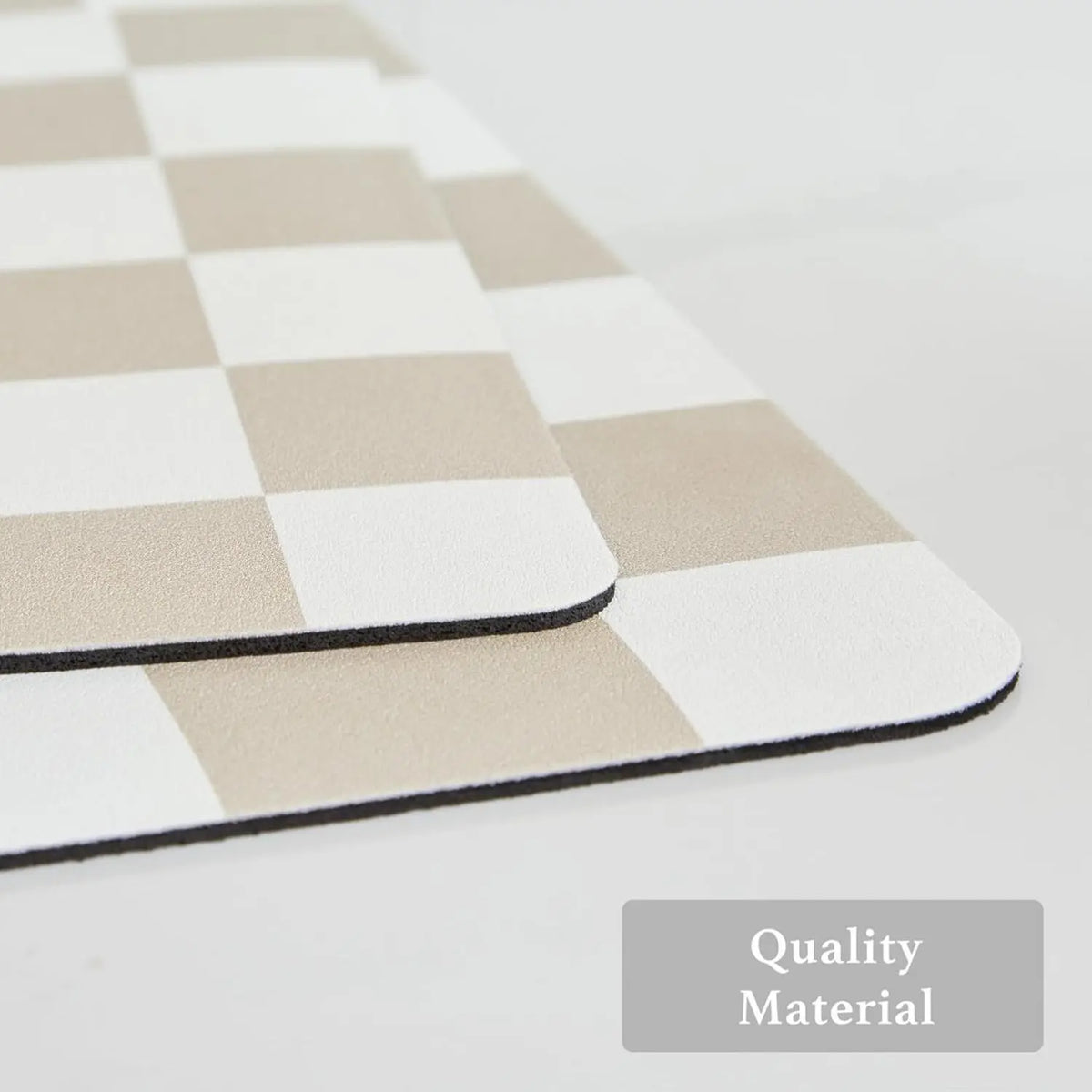 Checkered Dish Drying Mat for Kitchen Countertop Coffee Bar Station Accessories Retro Cute Aesthetic Modern Absorbent Drainer Mat Kitchen Drying Mat Easy Clean Beige 12" x 19" Super Absorbent Anti Slip Backing Durable Versatile Usage
