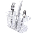 Kitchen Details Cutlery Basket | Hanging | Attach to Standard Dish Drying Rack | Utensil Caddy | Vinyl Coated | 3 Compartment | White