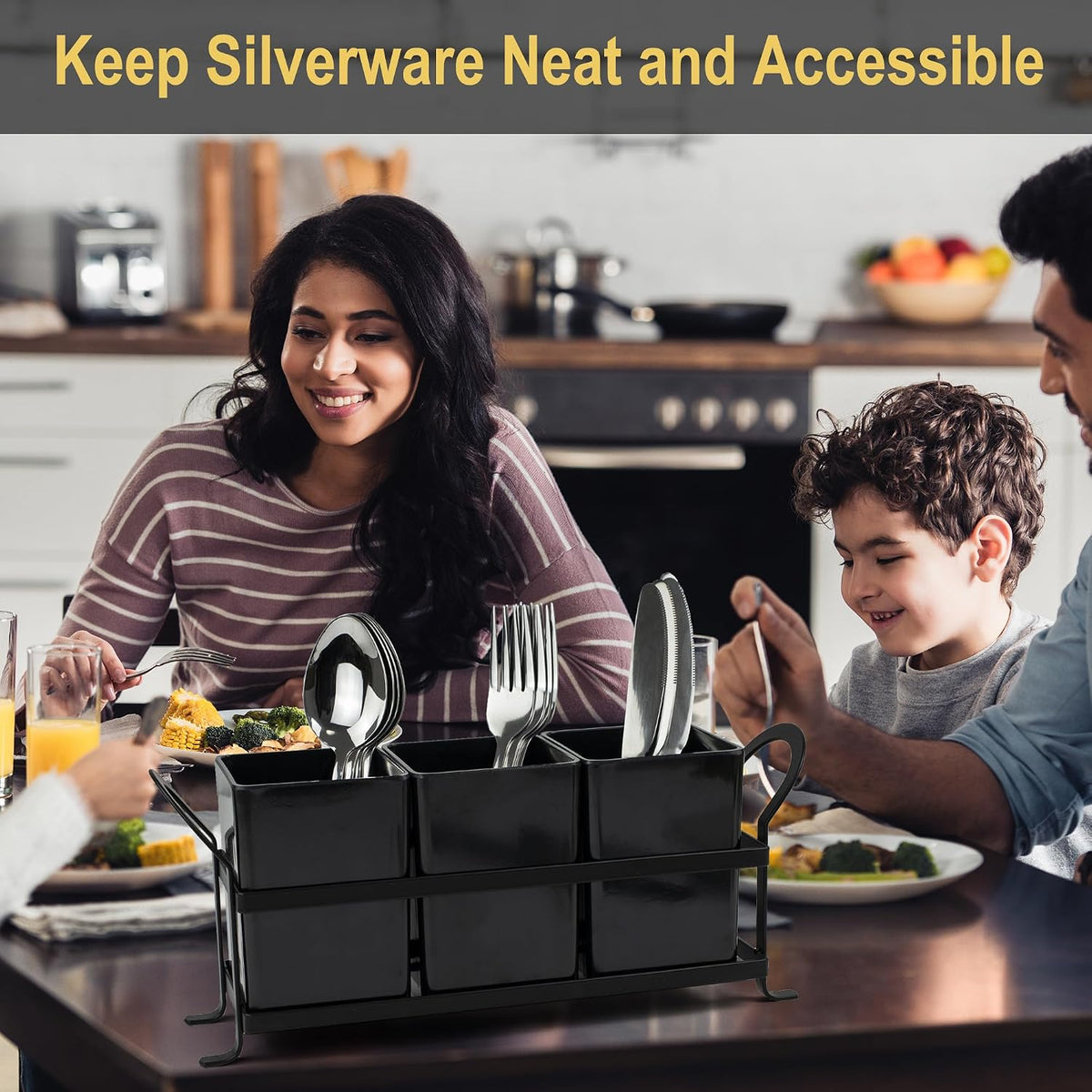 ECOIOU Cutlery Holder with Drain Holes, Dishwasher Safe
