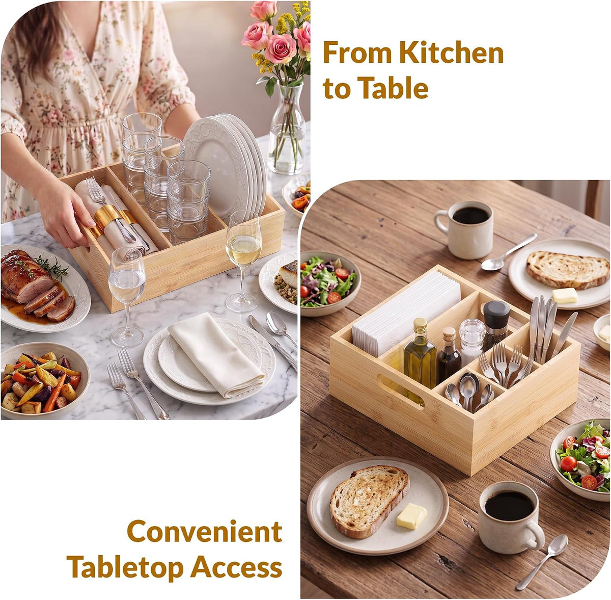 2 Set Silverware Caddy & Paper Plate Organizer