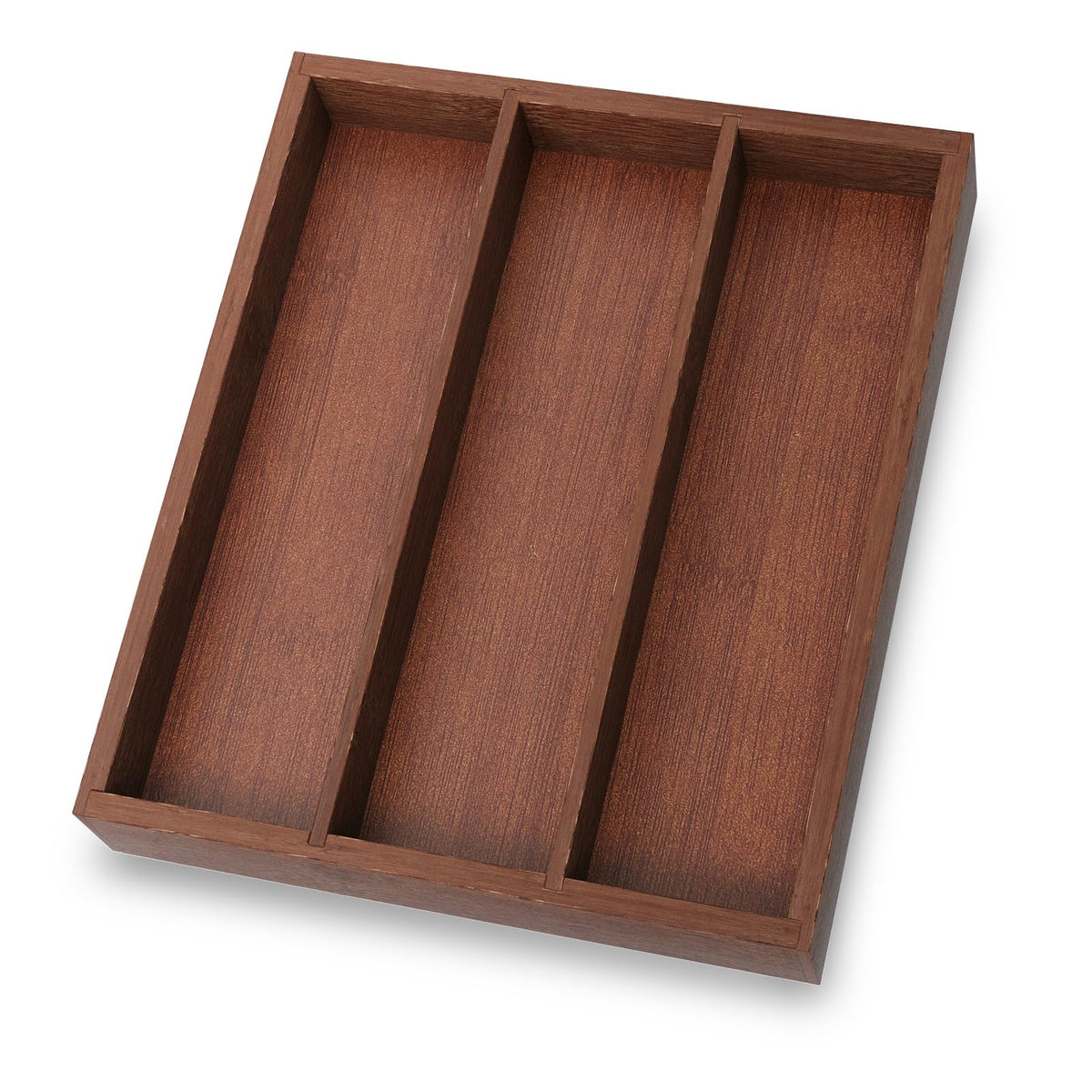 Fibogollo Bamboo Silverware Organizer with 3 Slots for Kitchen(Natural)