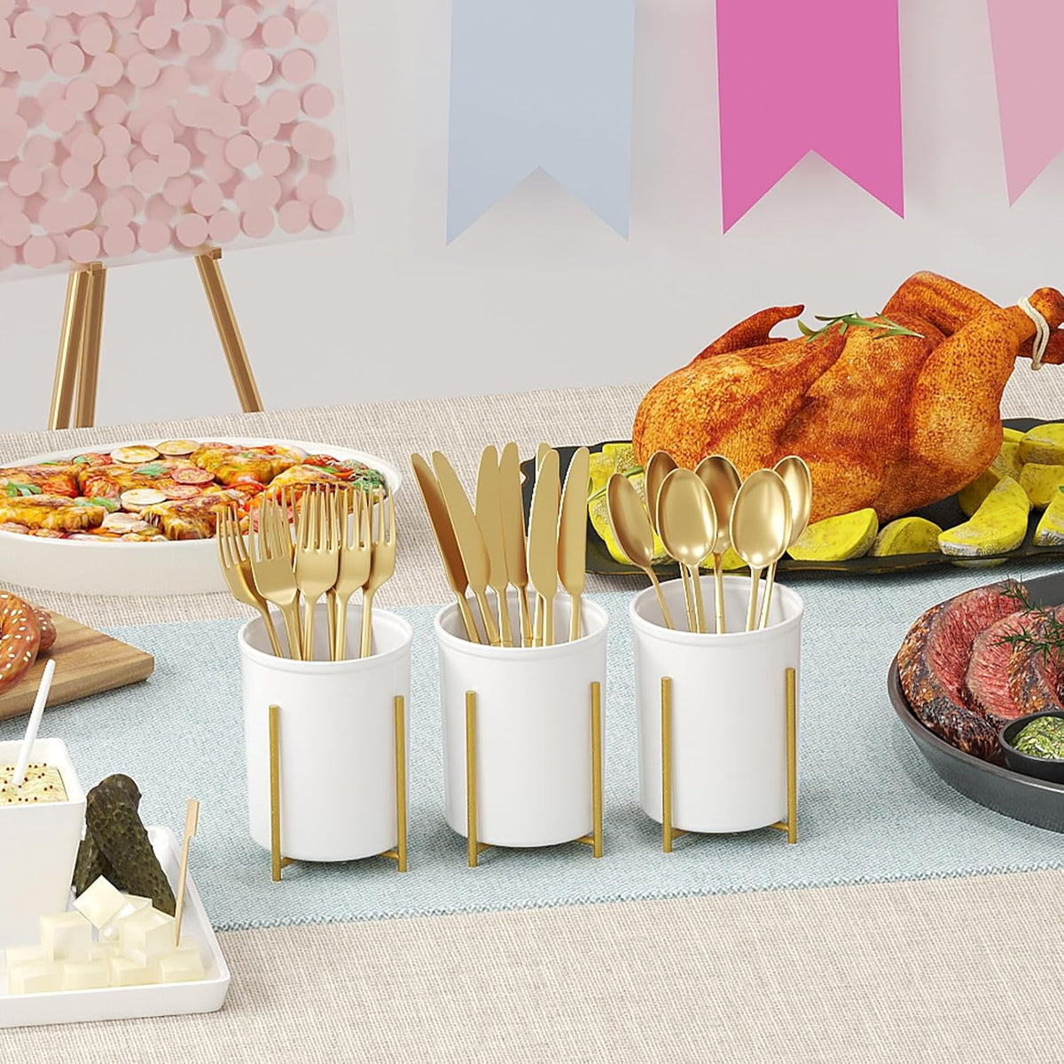 Lifewit Plastic Silverware Holder for Kitchen Countertop