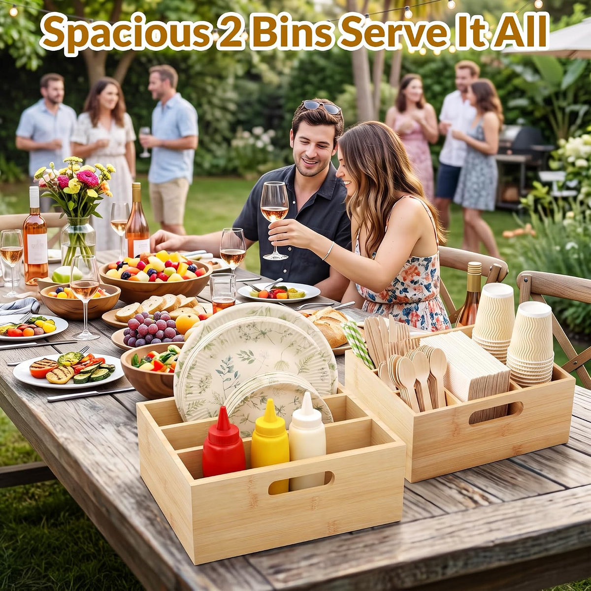 2 Set Silverware Caddy & Paper Plate Organizer