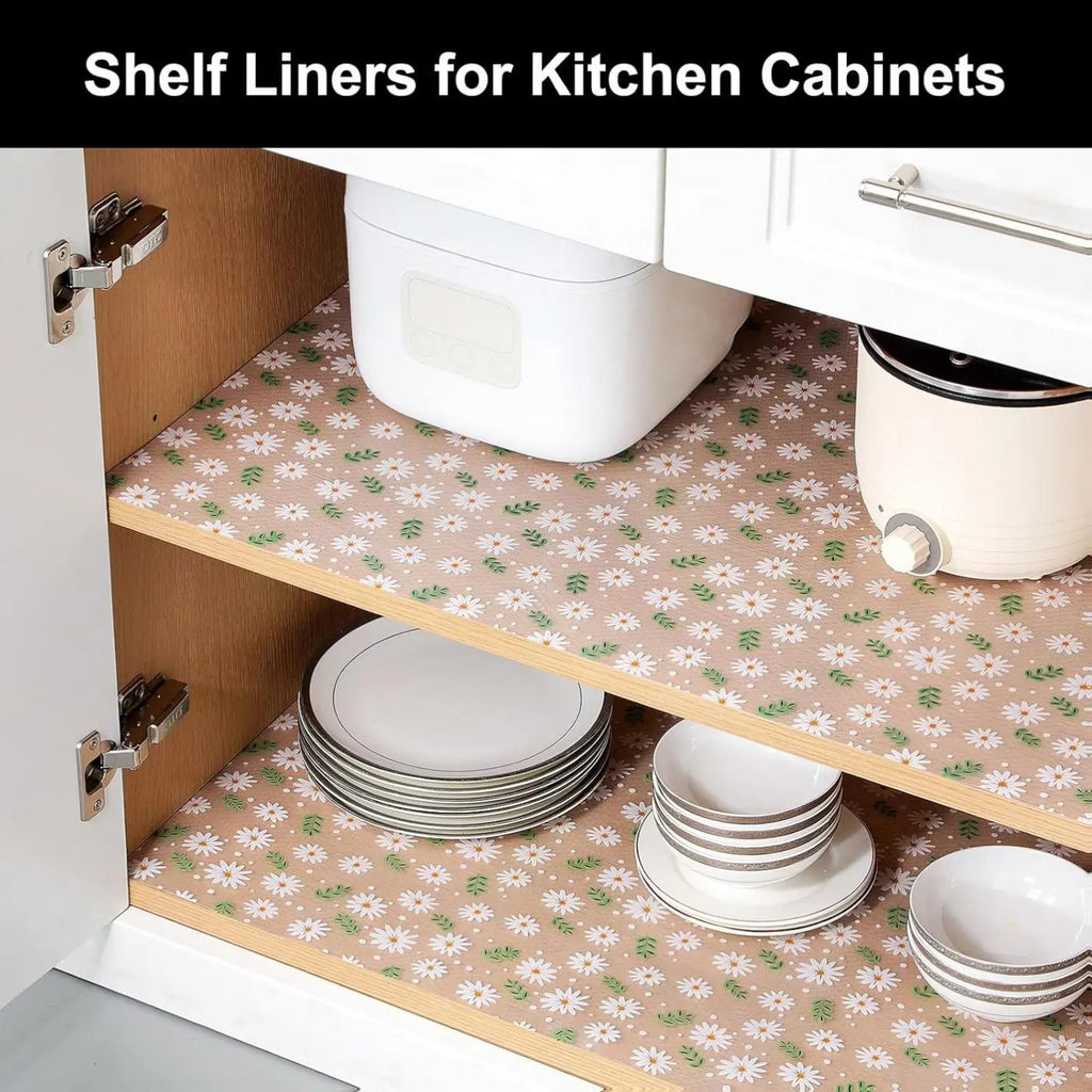 [New Deal] Shelf Liner – Premium Non-Adhesive Cabinet & Drawer Liner for Kitchen – Waterproof Shelf Paper with Modern Pattern – Durable EVA Cabinet Mat – Easy to Cut, Eva Plastic, Kitchen Use