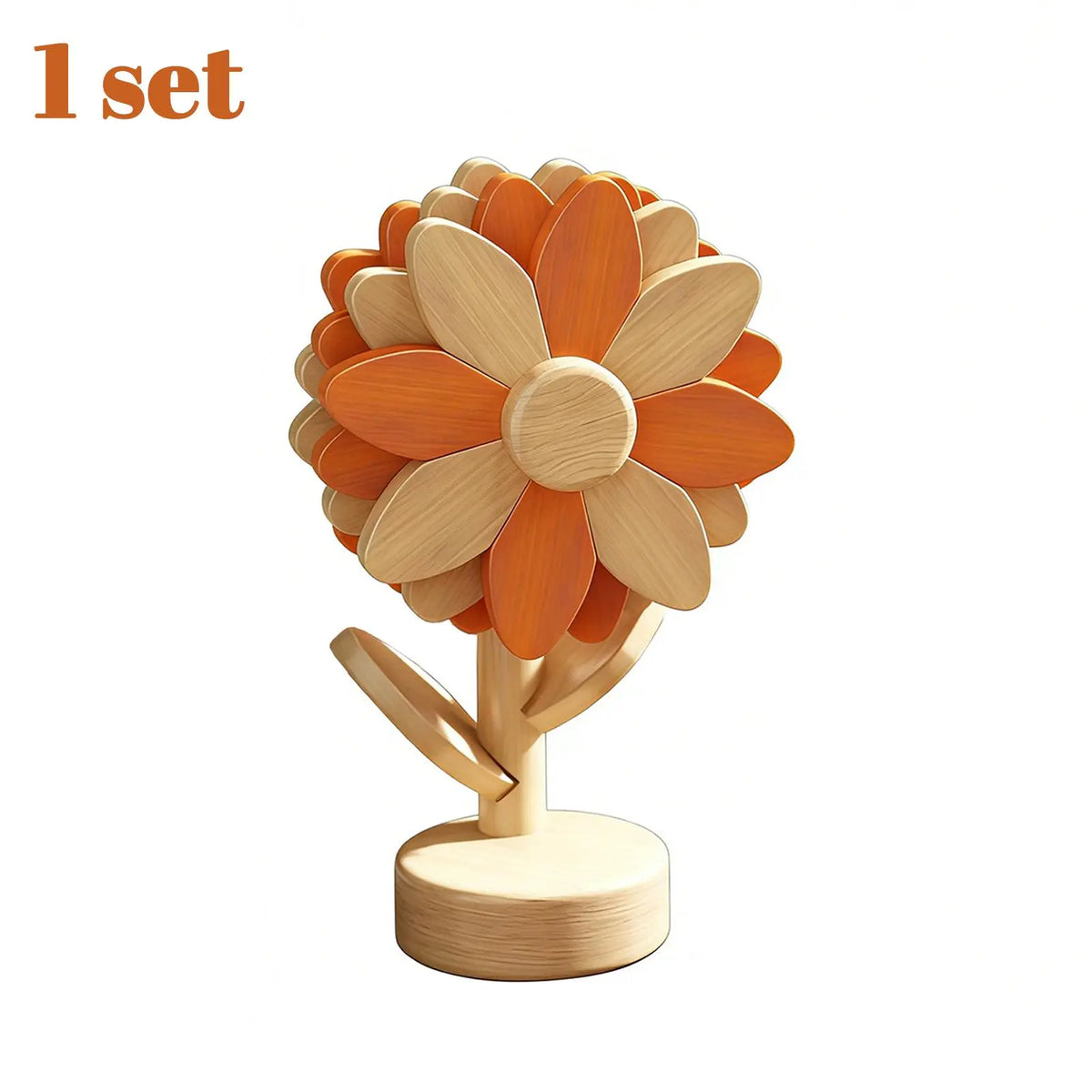 Wooden Style Flower Shape Heat Resistant Trivet Mat, Decorative Foldable Pot Holder Pad, Multi-Use Kitchen Coaster, Hot Dish Coasters, Wood Coasters, Unique Housewarming Gift