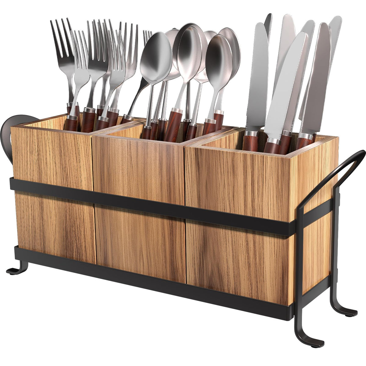 White Kitchen Utensil Holder - Chic Silverware Holder for Party, Compact and Versatile Utensil Caddy, Ideal for Countertop and Party Use