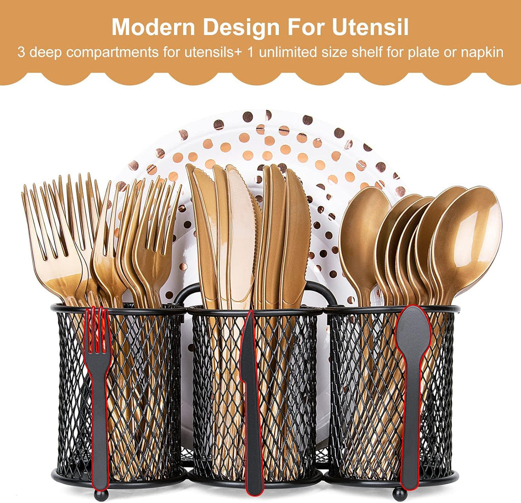 DTICON Utensil Organizer Silverware Caddy Utensil Holder for Party