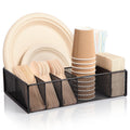Utensil Caddy for Party - Paper Plate Holder ,Silverware Caddy Black