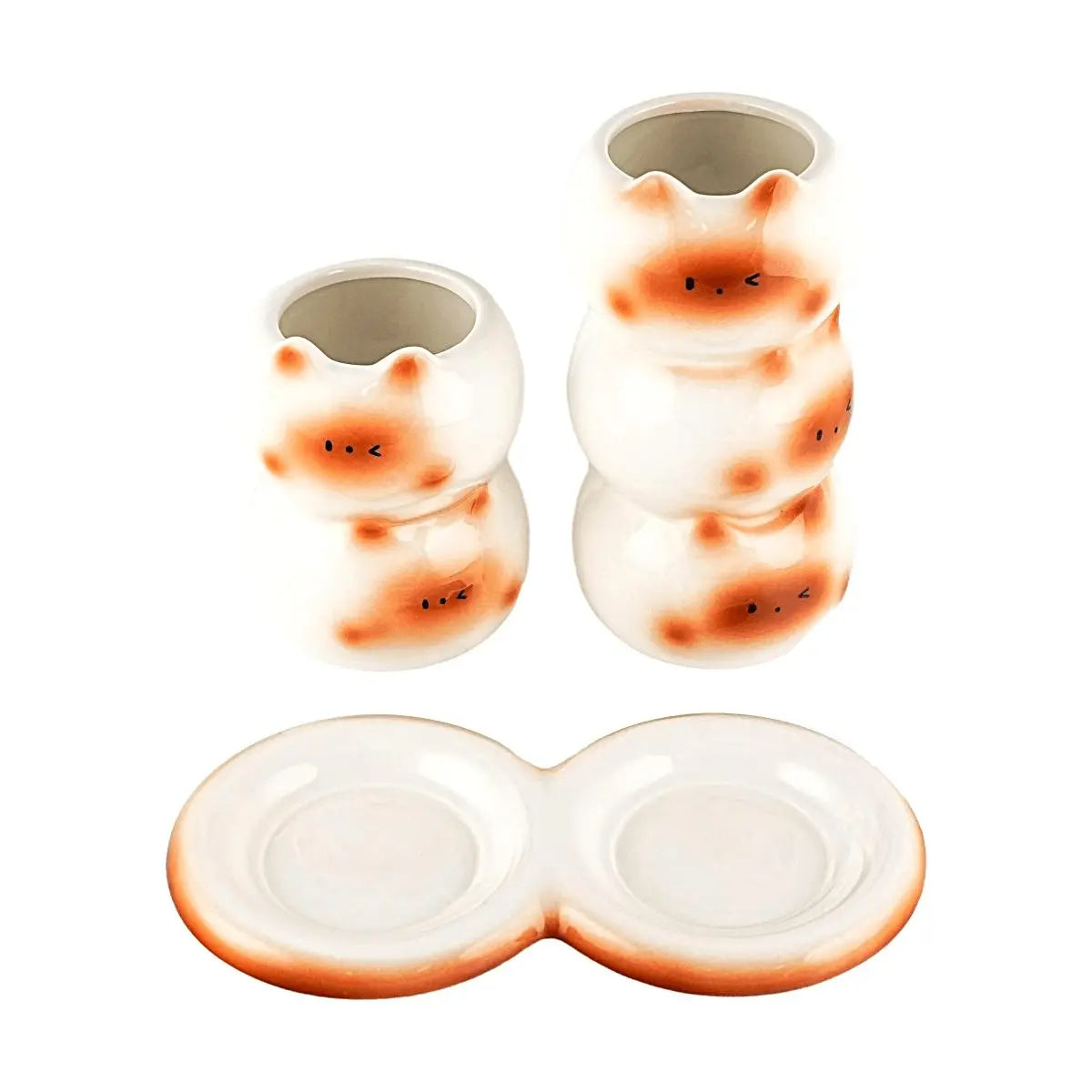 GLAZE STORY 1-Piece Artistic Style Lead-Free High-Fired Ceramic Chopstick Holder - Kitchenware Tableware Cutlery Organizer with Bottom Drainage, Minimalist Design, Heavy-Duty Weighted Base for Easy Cleaning