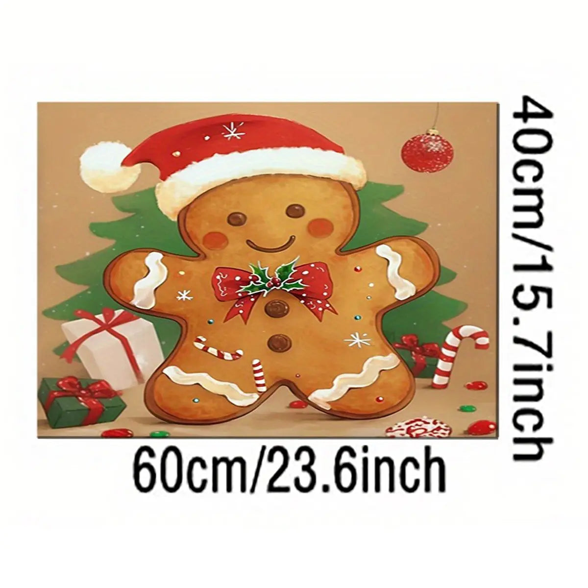 Gingerbread for Man Theme Pattern Dish Drying Mat, Heat Insulation, Practical, Easy to Dry, Wipe Clean, for Coffee Machine, Washing Machine, Home Use Coasters Tableware christmas home decor