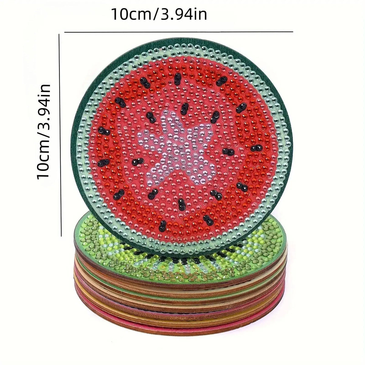 DIY Diamond Painting Coasters, Diamond Art Coasters, 8-Piece Fruit Pattern Coaster Set with Stand, Decorative Craft for Home and Office Coffee Tables #GLOBAL PICKS
