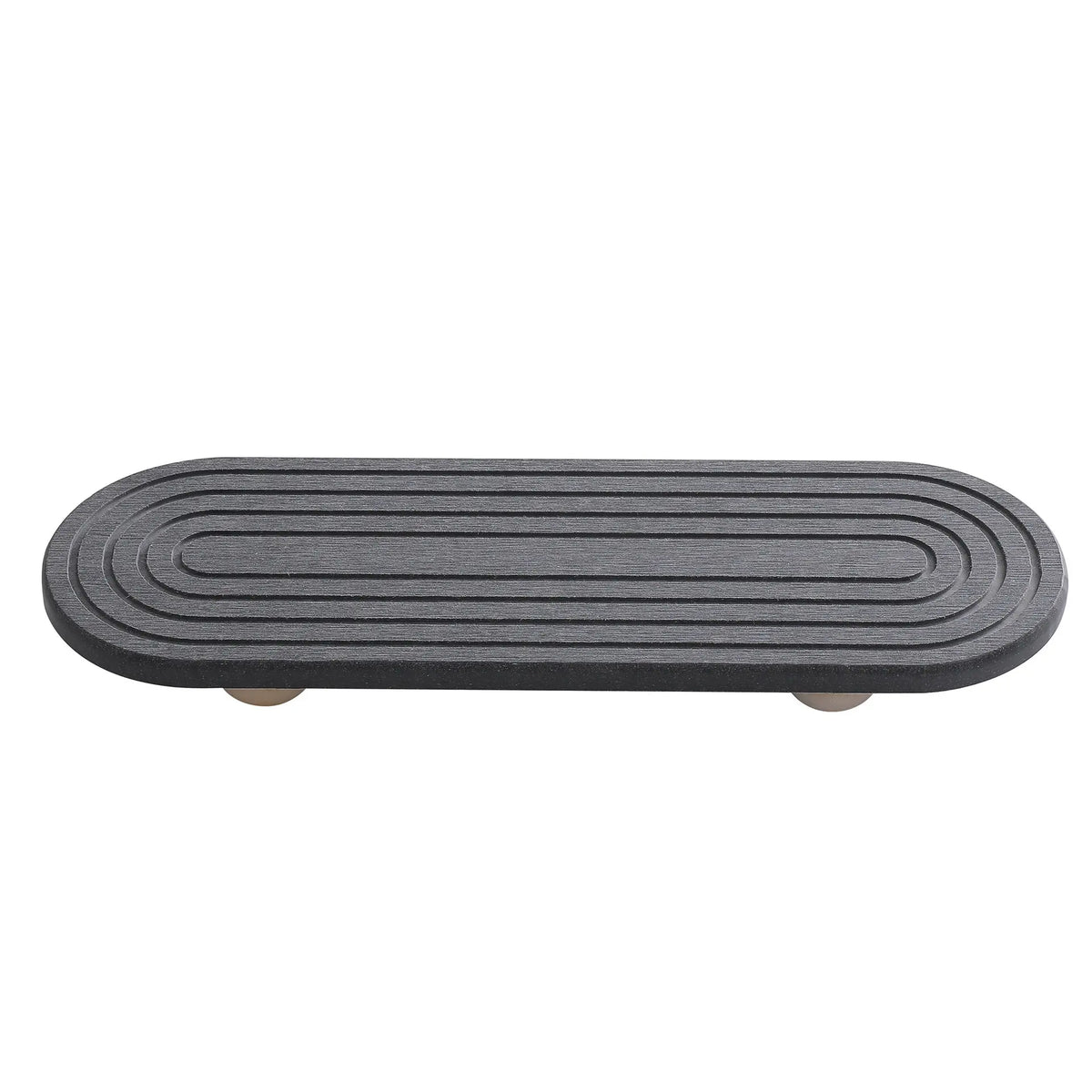 Water-absorbing stone tray for kitchen/bathroom countertops, quick-drying sink rack, Water Absorbent Mat (with wooden feet and natural gourd fiber, gray), Reusable Silicone Mat
