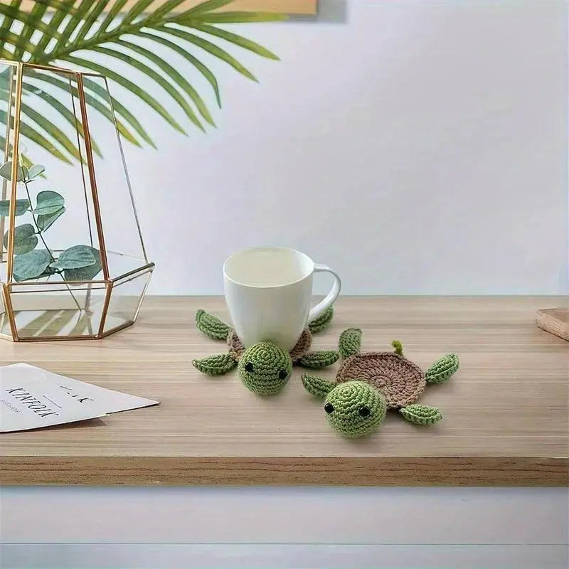 Cute Turtle Design Tea Coaster, 1 Count Handmade Crochet Insulated Table Protector, Heat Resistant Cup Coaster, Kitchen Coasters, Kitchen Accessories, Quirky Turtle Coasters, Coasters For Drinks, Decorative Coaster