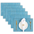 Placemats Set of 6 Vinyl Kitchen Place Mats for Dining Table Wipe Clean Table Mats Home (6, Blue, Orange, Green)