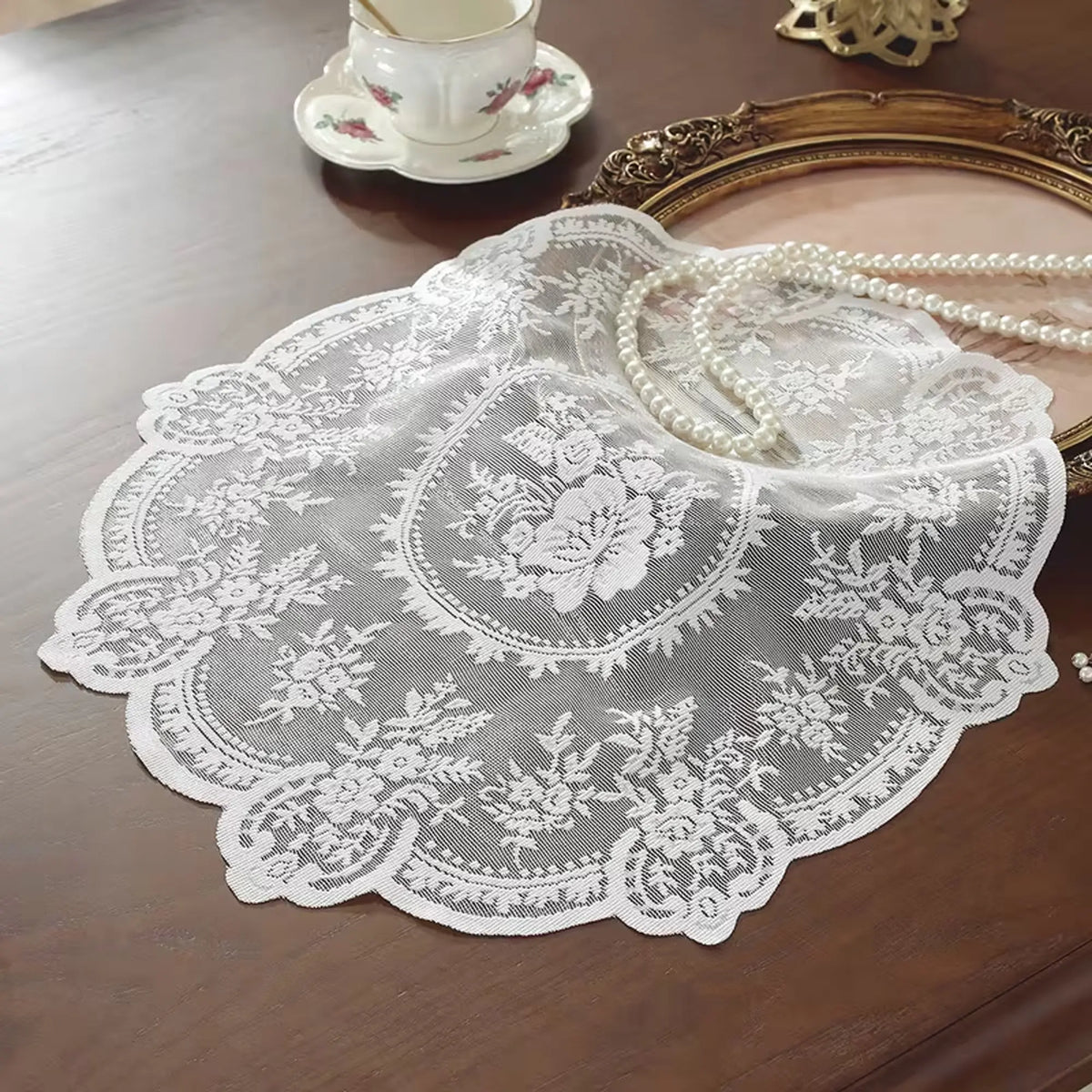 1pc French Lace Embroidered Table Mat, Elegant Dining Accessory, Perfect for Home and Kitchen, Durable and Well-Designed, Kitchenware, Embroidery, Placemat, Dining Table Mats, Table Placemats, Household Placemat