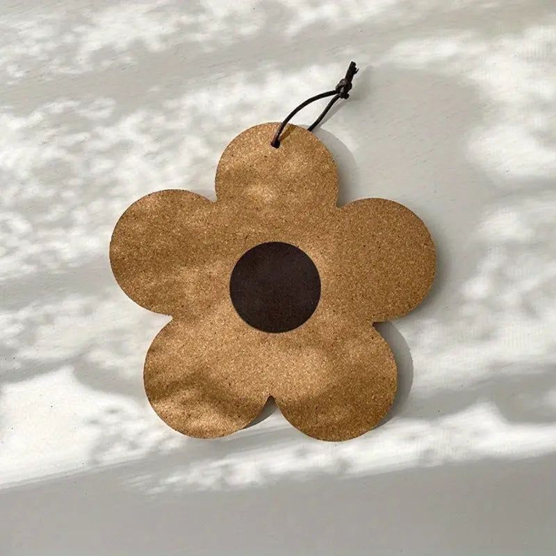 Absorbent Reusable Cork Coasters - Coaster Set - Bulk Pack of 100% Cork Flower Shape - Farmhouse Rustic Wood Design - for Desk and Glass Table