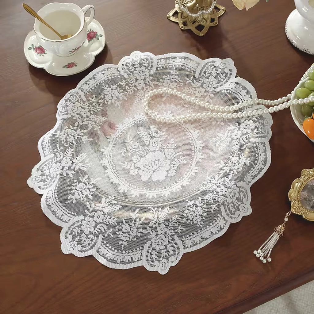 1pc French Lace Embroidered Table Mat, Elegant Dining Accessory, Perfect for Home and Kitchen, Durable and Well-Designed, Kitchenware, Embroidery, Placemat, Dining Table Mats, Table Placemats, Household Placemat