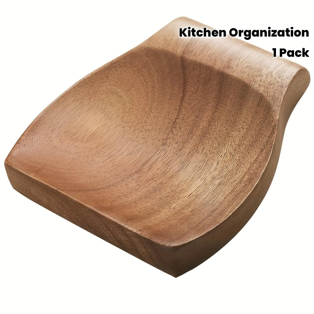 Solid Plain Wooden Spoon Holder (1 Pack) - Kitchen Organization Essential for Home Cooks, Multiple Slots for Utensils, Spatulas, Tongs, Fits Stovetop or Countertop, Kitchen Cutlery & Tableware Rest
