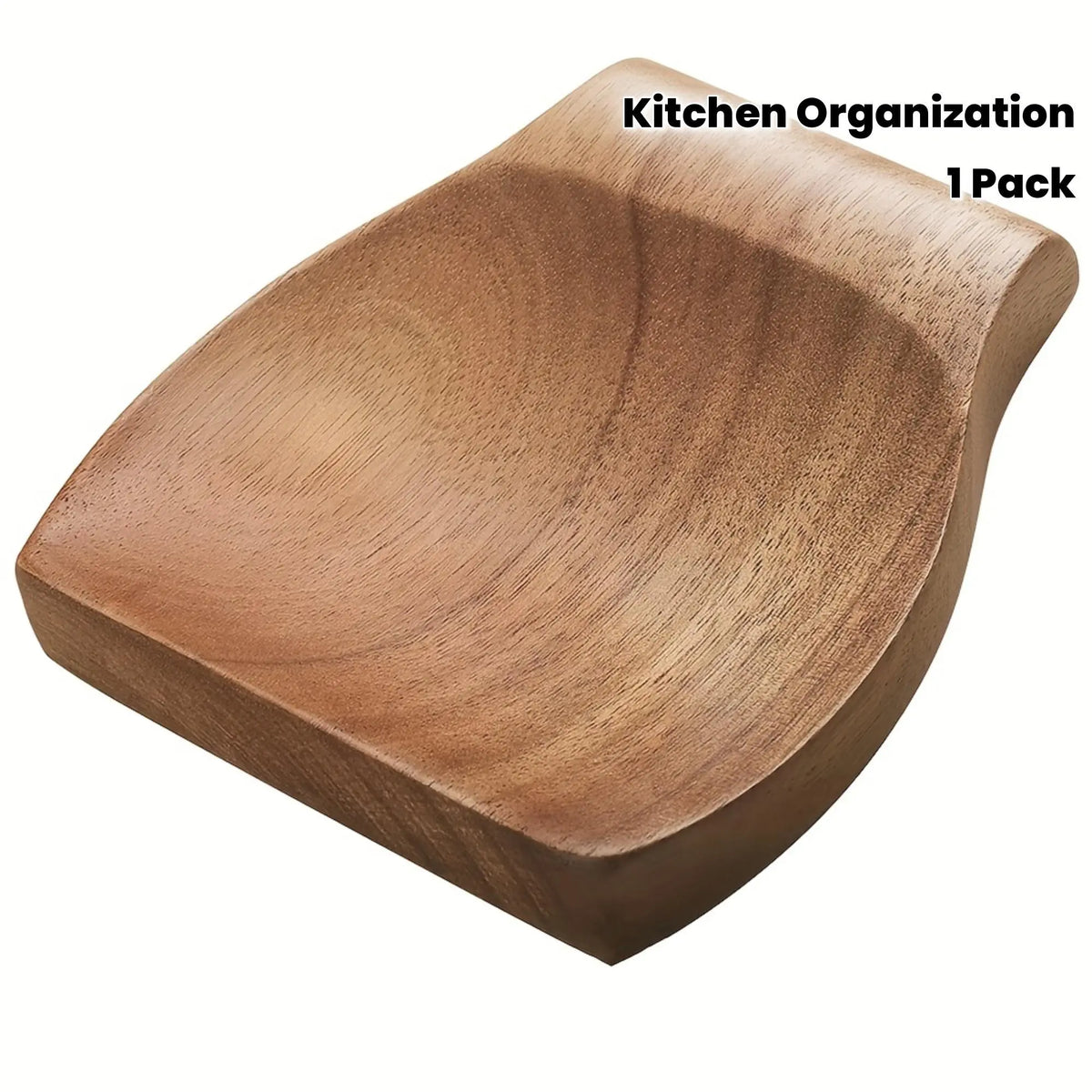 Solid Plain Wooden Spoon Holder (1 Pack) - Kitchen Organization Essential for Home Cooks, Multiple Slots for Utensils, Spatulas, Tongs, Fits Stovetop or Countertop, Kitchen Cutlery & Tableware Rest