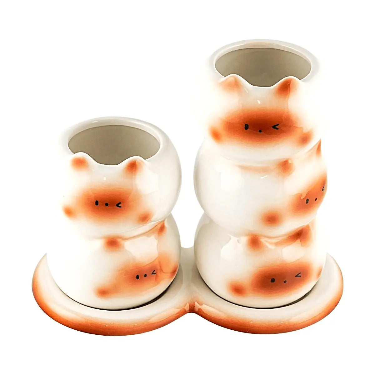 GLAZE STORY 1-Piece Artistic Style Lead-Free High-Fired Ceramic Chopstick Holder - Kitchenware Tableware Cutlery Organizer with Bottom Drainage, Minimalist Design, Heavy-Duty Weighted Base for Easy Cleaning