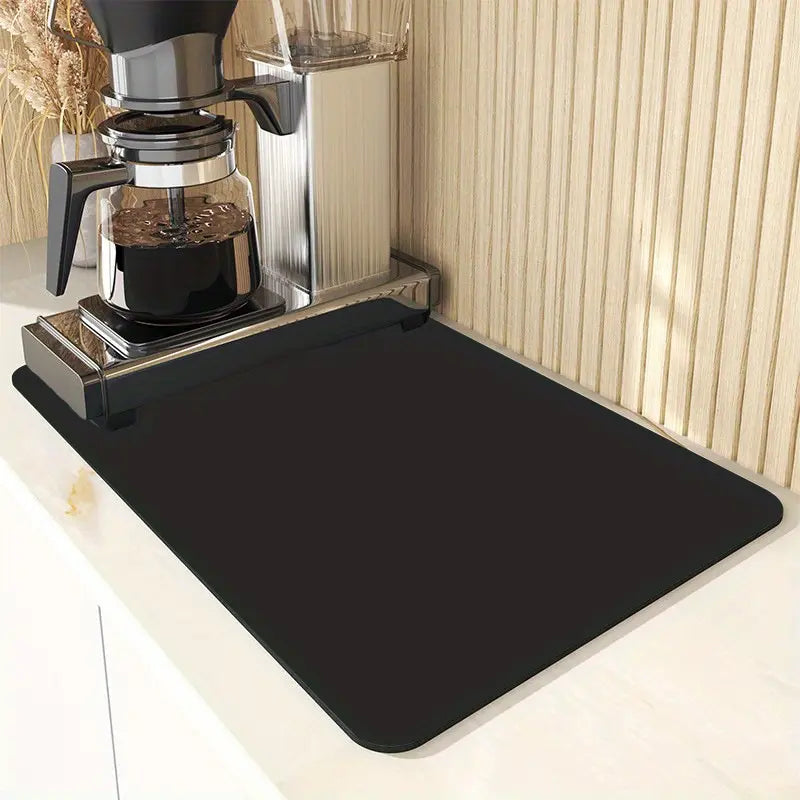 Super Absorbent Dish Drying Mat, Non-Slip Rubber Bottom, High Heat Resistant, Kitchen and Bathroom Counter Protection Pad, Waterproof Coasters, Reusable Silicone Mat