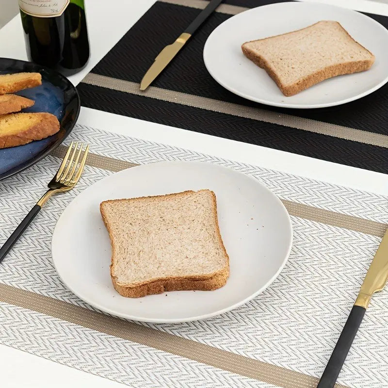 4pc Heat Resistant Non-Slip Washable Placemats, Household Placemat, PVC Insulation Mats, Plastic Placemats, Durable Tableware Protection, Ideal for Dining, Kitchen & Home Use