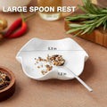 Ceramic Tableware Rest - 5.3in Black and White Pattern, Heat-Resistant Cutlery Rest for Kitchen Countertops & Stovetops
