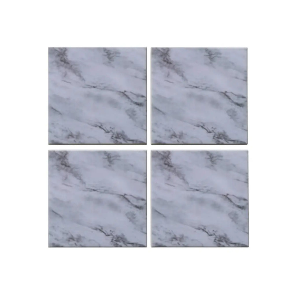 McGowan TT00090 Tempered Glass Tuftop Marble Design Coasters, Set of 4, Tableware, No Assembly Required, Heat Resistant