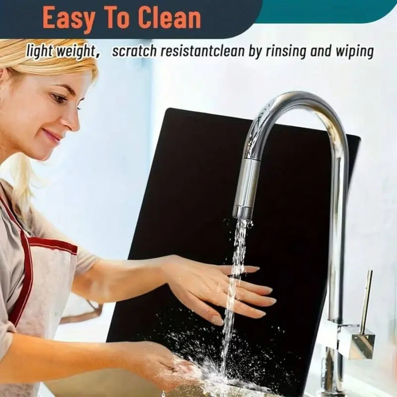 Black Thickened Acrylic Countertop Protector Mat With Raised Water Dam Edge, Waterproof & Scratch Resistant, Specially Designed For Kitchen Worktop Protection, Perfect Fit For Your Kitchen