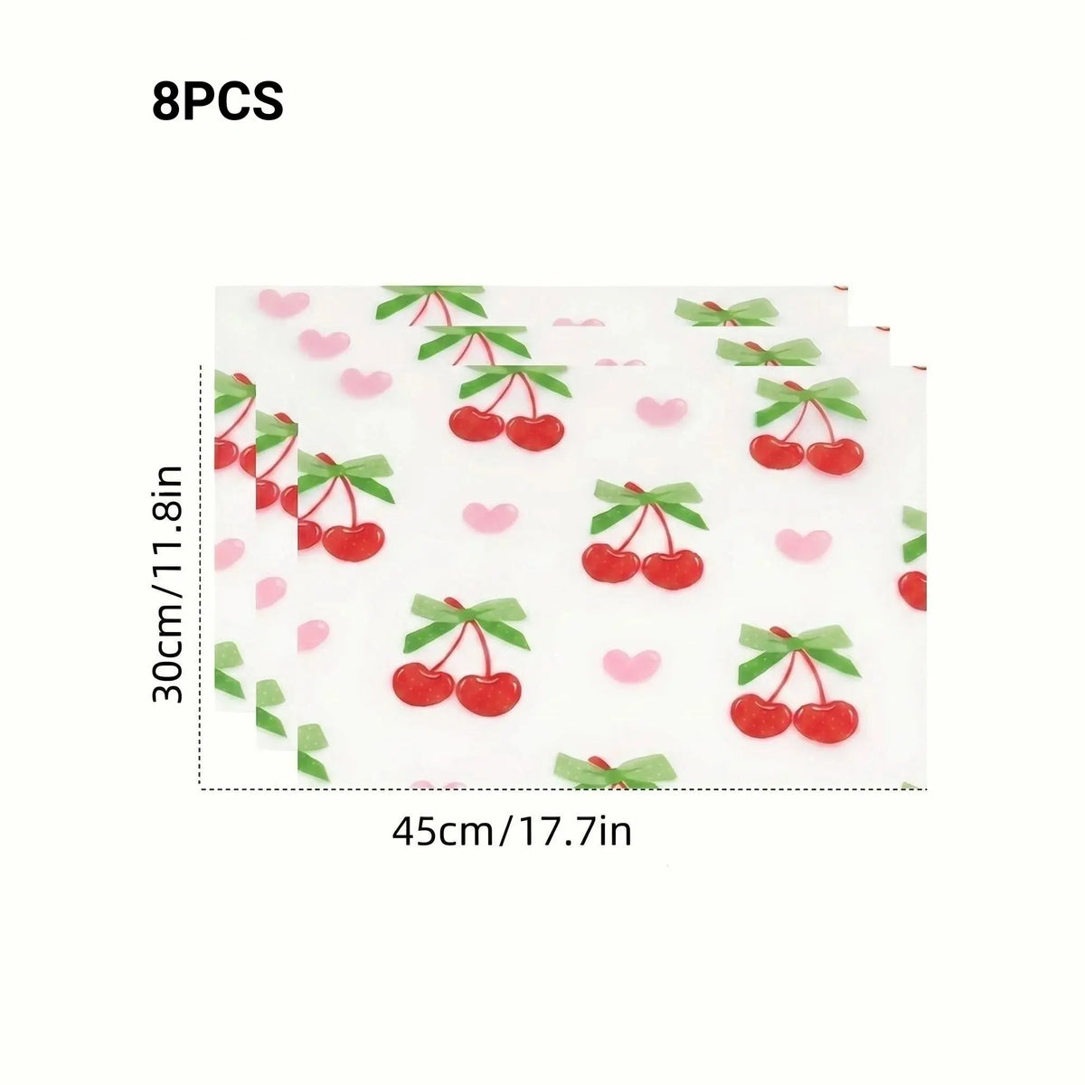 4pcs/8pcs Waterproof Refrigerator Pads, Cherry Pattern, Moisture Resistant, Non Slip, Washable, Reusable, Eva Material, Kitchen Decor