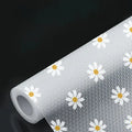 Daisy Design Waterproof Cabinet Shelf Liner, Easy-Clean Plastic Pad, Cuttable Anti-Slip Durable Rack Mat for Home Kitchen, Fridge, Table and Drawer Organization, Refrigerator Mat