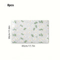 4pcs/8pcs Waterproof Refrigerator Pads, Small Daisy Green Grass Pattern, Decorative, Moisture Resistant, Non Slip, Washable, Reusable, Eva Material