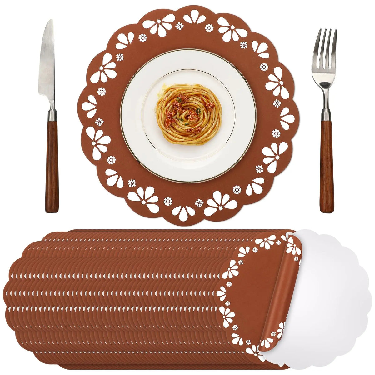 Mexican Paper Placemats 32/50 Pcs Cielito Lindo Disposable Round Table Mats 13 Inch Lightweight Doilies for Cinco de Mayo Taco Tuesday Fiesta Baby Shower Birthday Bridal Shower