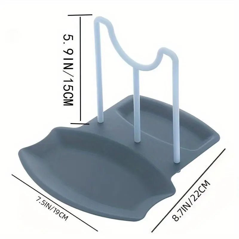 1pc Reusable Pot Lid Organizer Rack with Spoon Rest, Pots & Pans Storage Holder, Cutting Boards Stand - Keep Your Kitchen Clutter-Free and Efficient