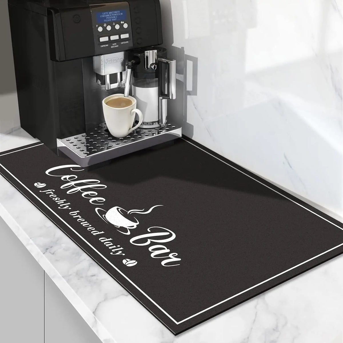 Absorbent Print Kitchen Decorative Placemat - Heat Resistant, Eco-Friendly, Recyclable Household Kitchen Counter Dish Drying Accessory for Coffee Maker, Espresso Machine