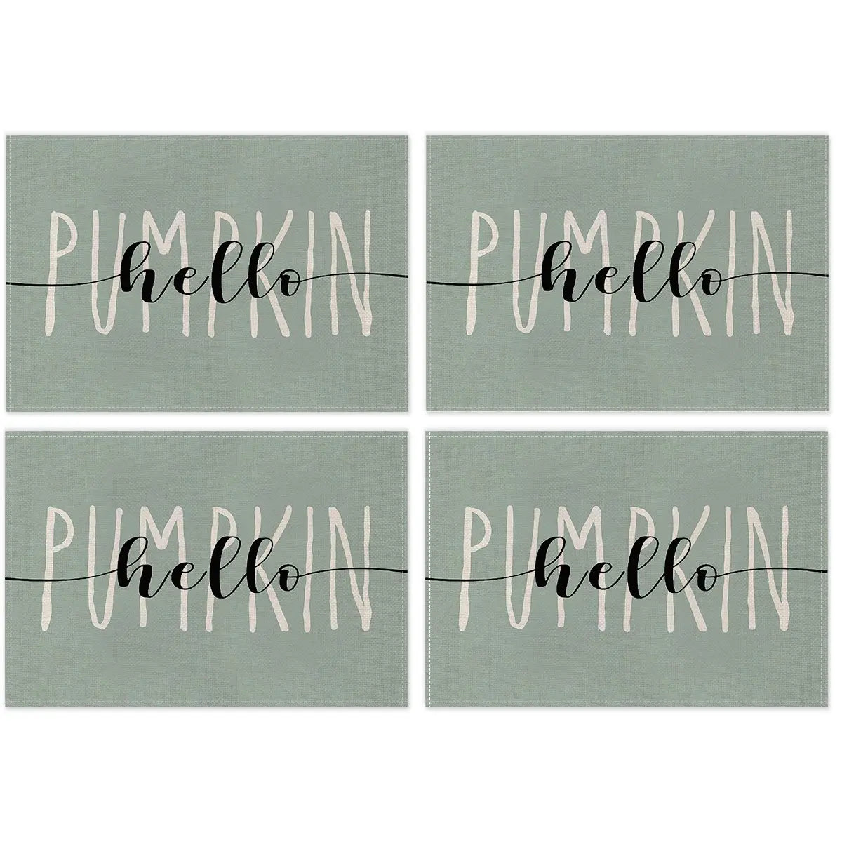Autumn Thanksgiving Harvest Maple Pumpkin Print Placemats, Heat Resistant, Minimalist Style, Ideal for Festive Dinners and Daily Use