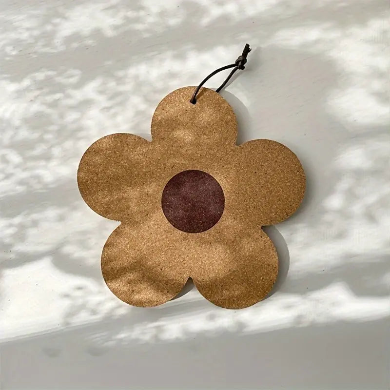 Absorbent Reusable Cork Coasters - Coaster Set - Bulk Pack of 100% Cork Flower Shape - Farmhouse Rustic Wood Design - for Desk and Glass Table