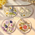 8Pcs Floral Printed Acrylic Coasters, Elegant Flower Pattern Table Decor, Heat Resistant Durable Drink Mats, Ideal Gifts for Wedding, Birthday & Mother's Day, Perfect for Home Party Use, Coasters for Drinks
