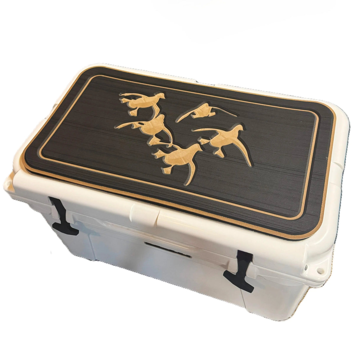 RTIC Vortex Cooler Pad with Cupped Ducks Logo - RTIC Cooler-Fitting Black/Brown Placemat - 3M Easy Peel & Stick Adhesive - Durable, Weather-Resistant for Outdoor Enthusiasts