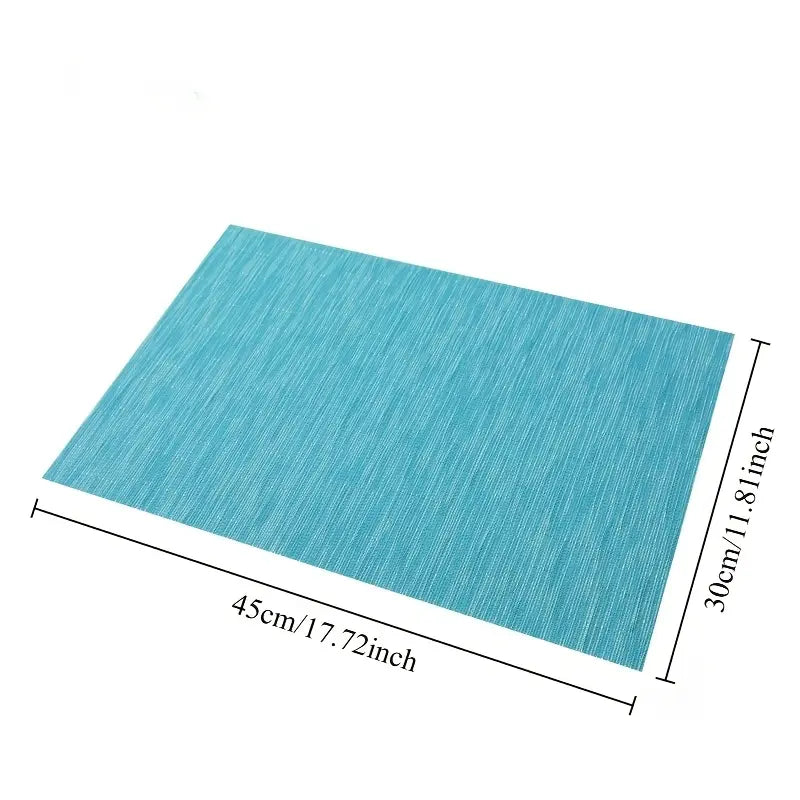 Placemats Set of 6 Vinyl Kitchen Place Mats for Dining Table Wipe Clean Table Mats Home (6, Blue, Orange, Green)