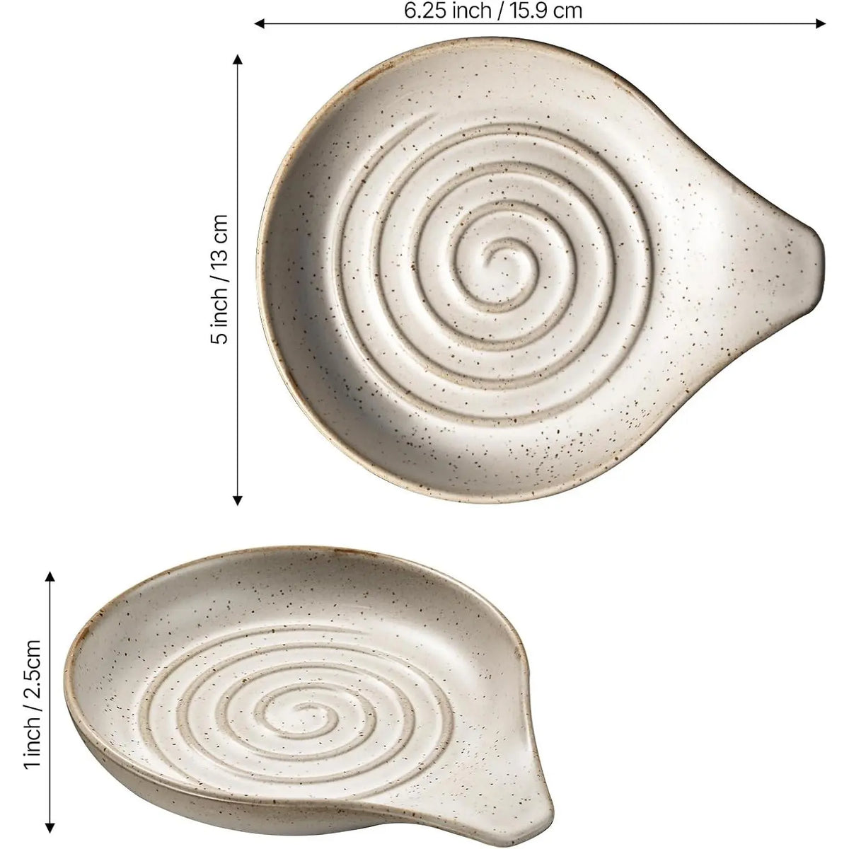 Spoon Rest, Large Stoneware Drip Tray for Multiple Utensils, Stove Top Holder with Reactive , Modern  Kitchen Decor